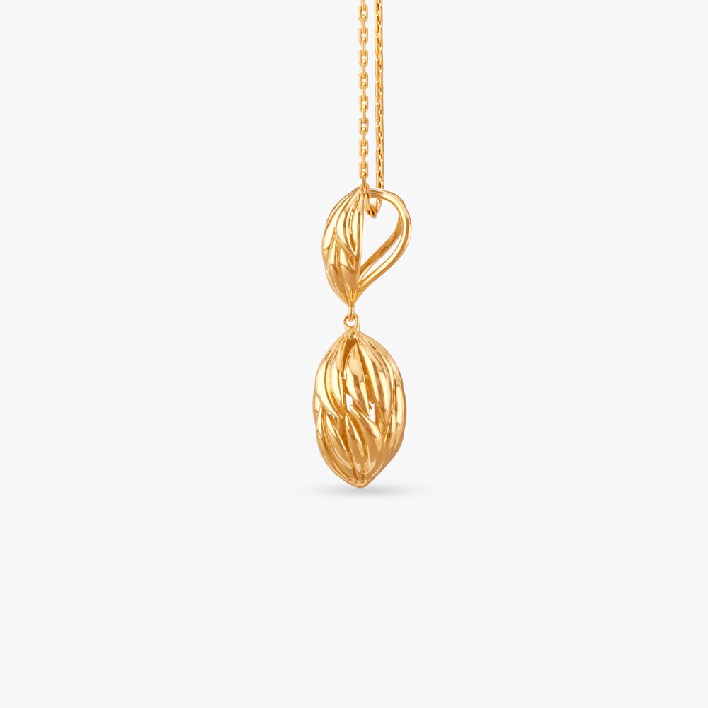Lotus Orb Gold Pendant and Earrings Set,,hi-res image number null