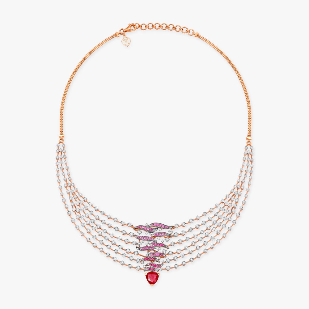 Dazzling Soirees Diamond and Ruby Necklace Set,,hi-res image number null