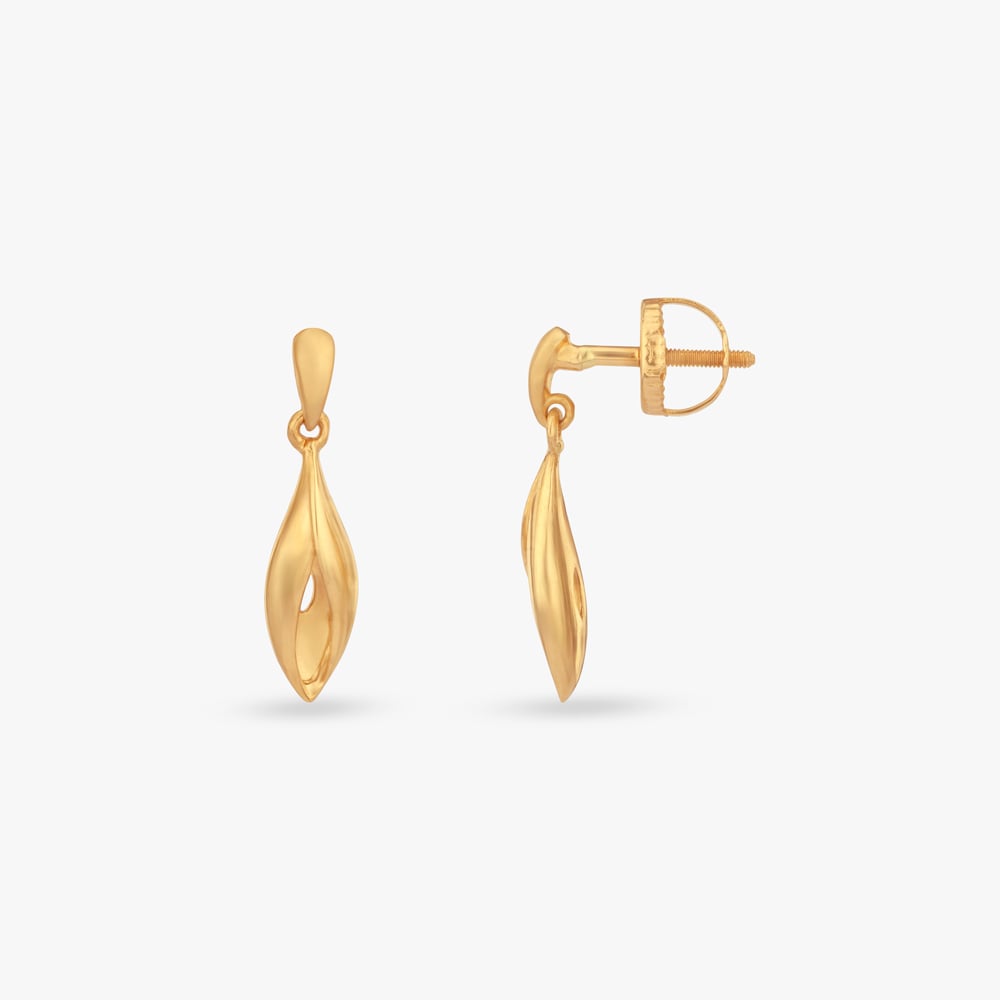 

Petal Curve Gold Drop Earrings