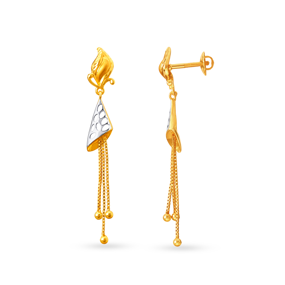 Glossy Gold Drop Earrings,,hi-res image number null