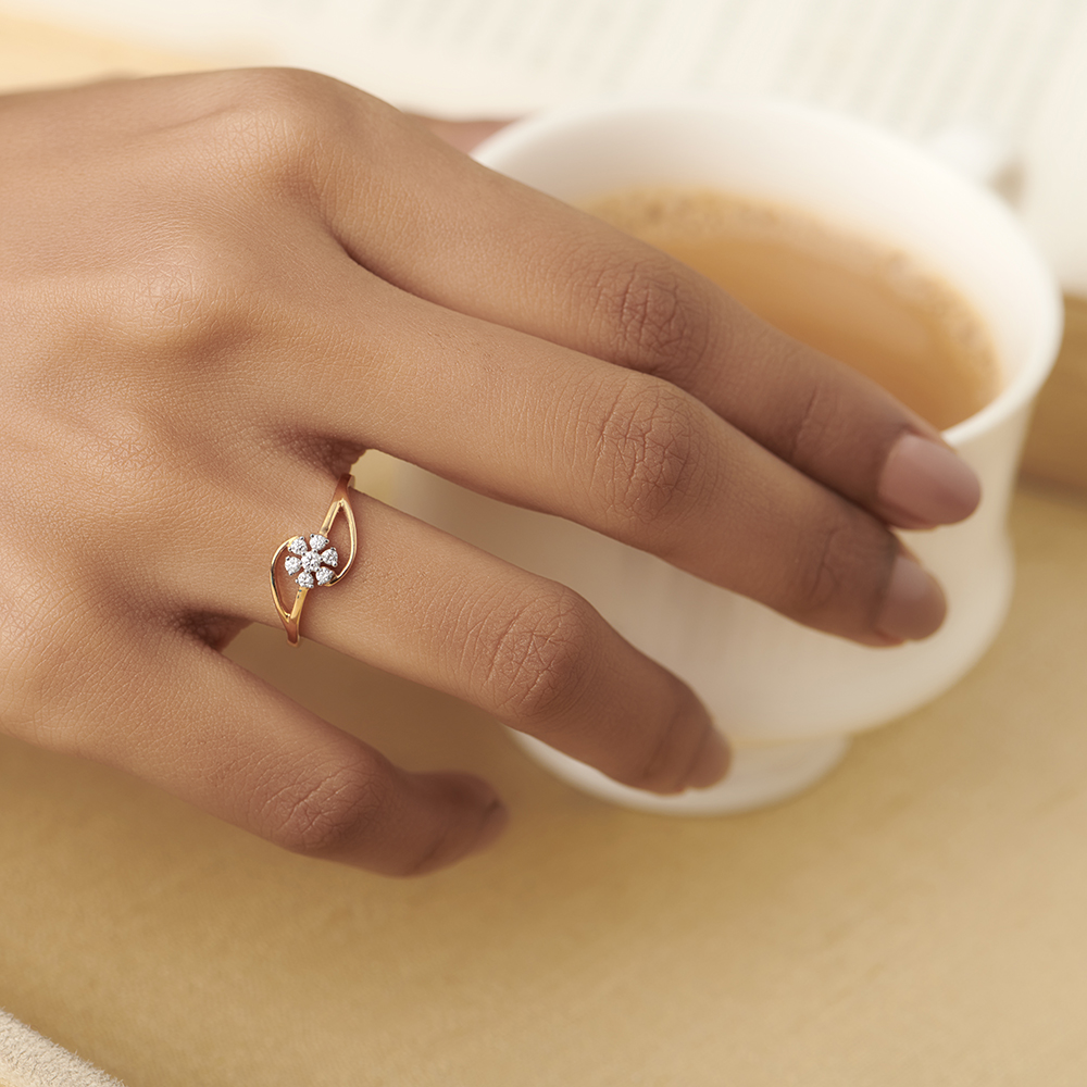 Soft Flower Diamond Ring,,hi-res image number null