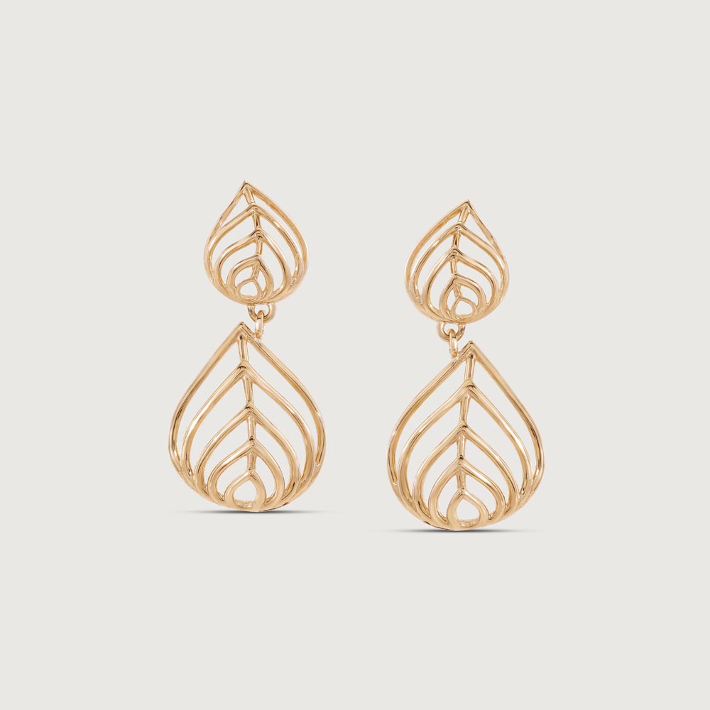 Elegant Flow Gold Drop Earrings,,hi-res image number null