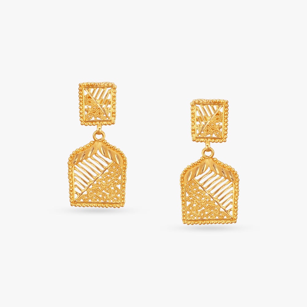

Royal Lattice Gold Drop Earrings