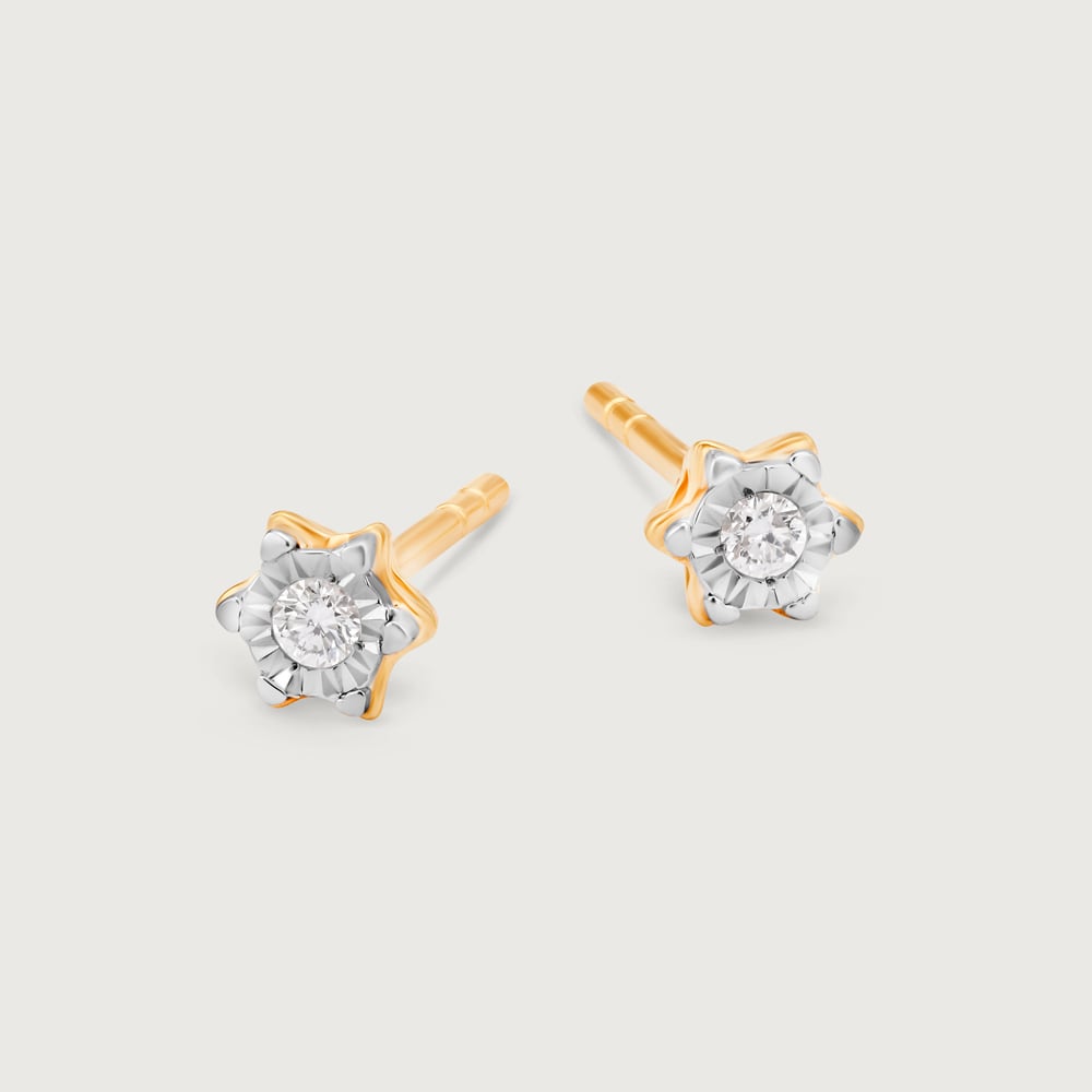 Twinkling Stars 14Kt Diamond Stud Earrings,,hi-res image number null