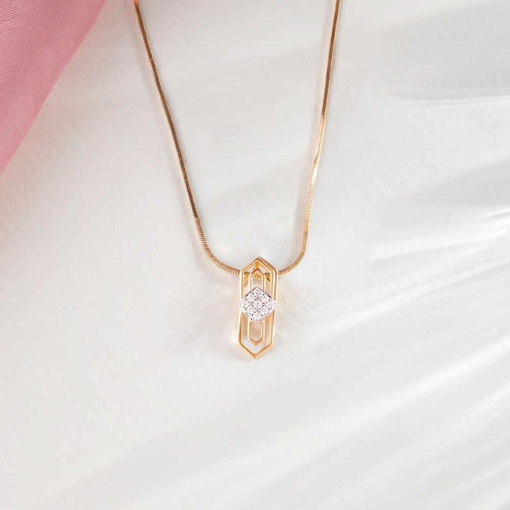 Prism Shield Gold & Diamond Pendant,,hi-res image number null