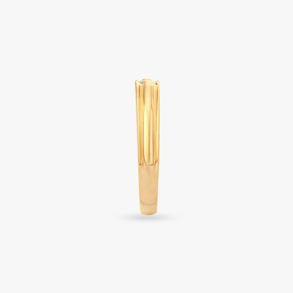 Linear Gleam Diamond Finger Ring for Men,,hi-res image number null