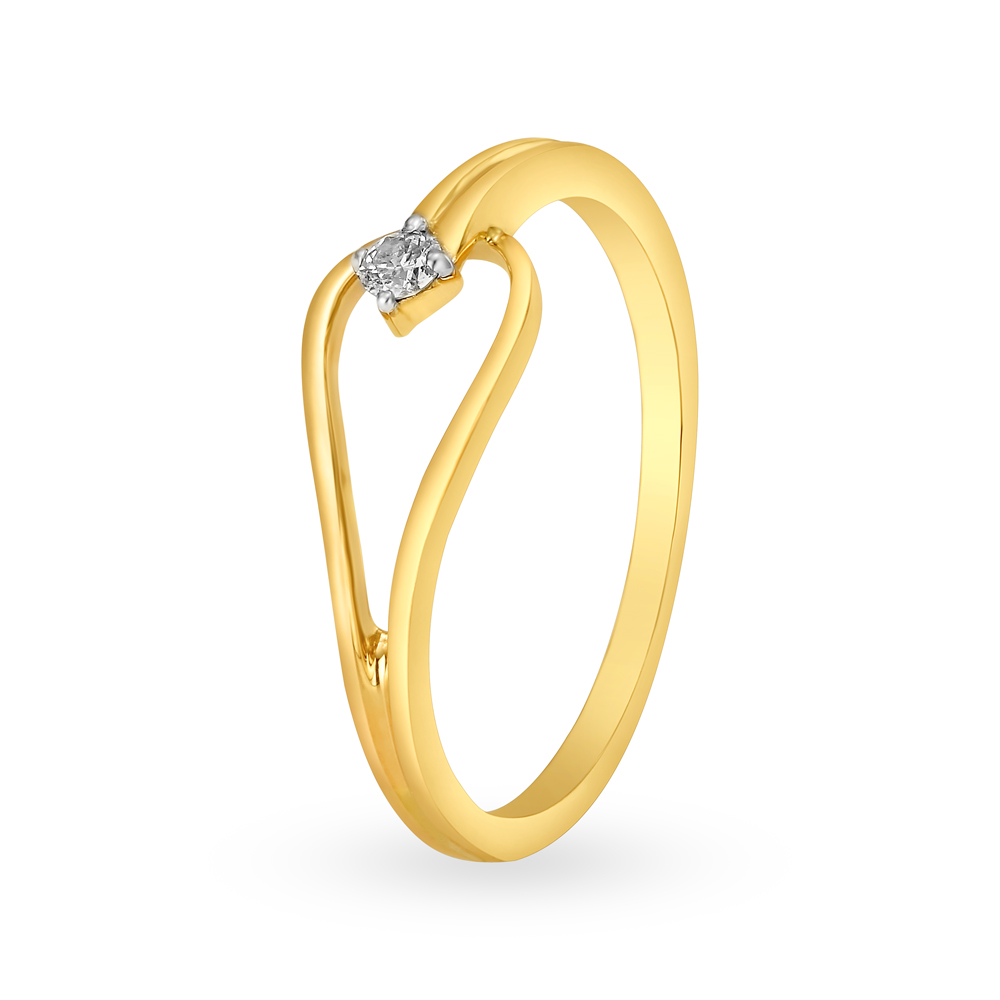 Beautiful 18 Karat Yellow And Rose Gold and Diamond Looped Ring,,hi-res image number null