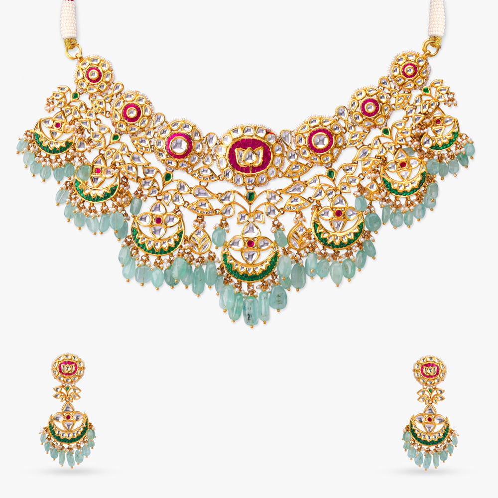 Regal Rosette Gold Necklace Set,,hi-res image number null