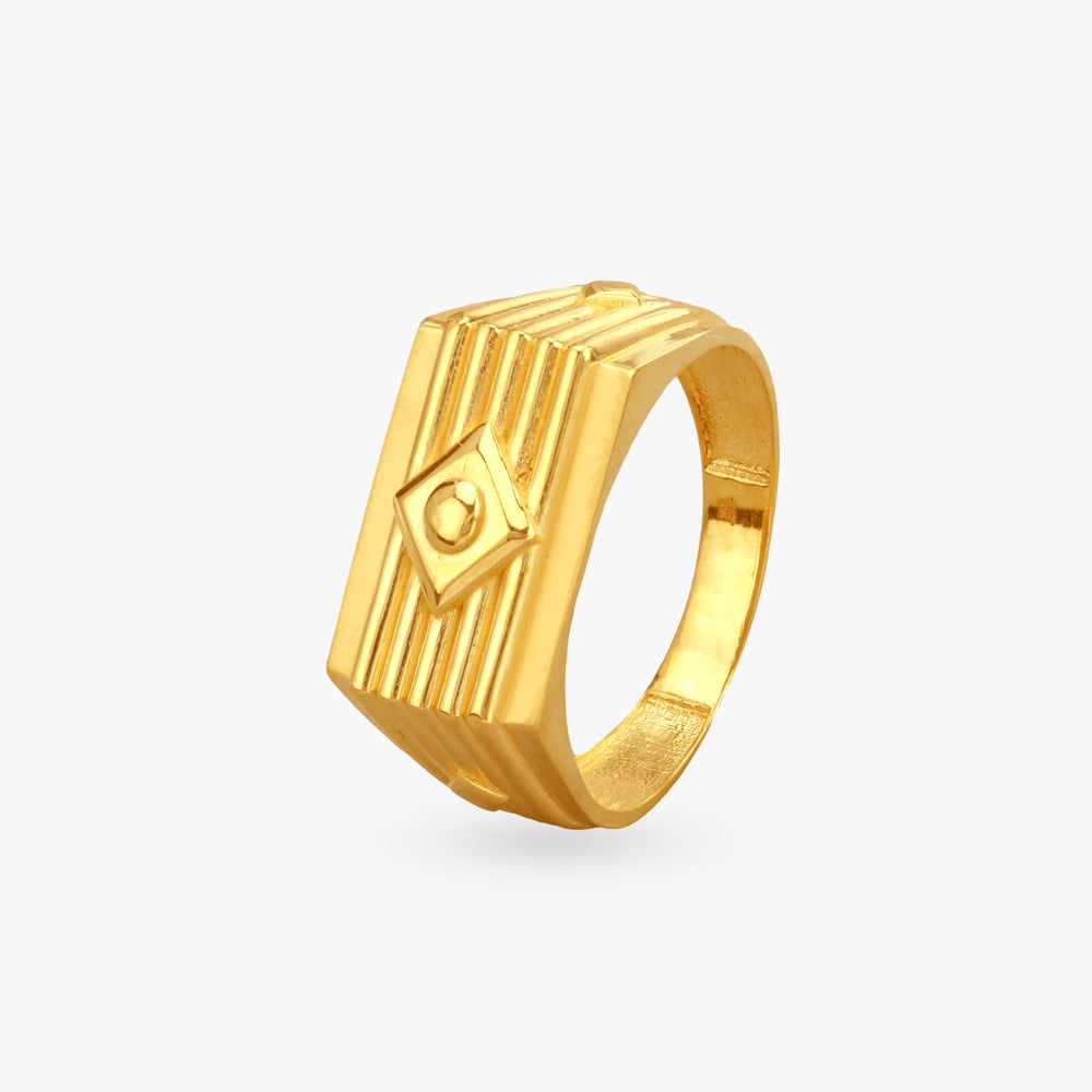 Eternal Sentinel Gold Finger Ring for Men,,hi-res image number null