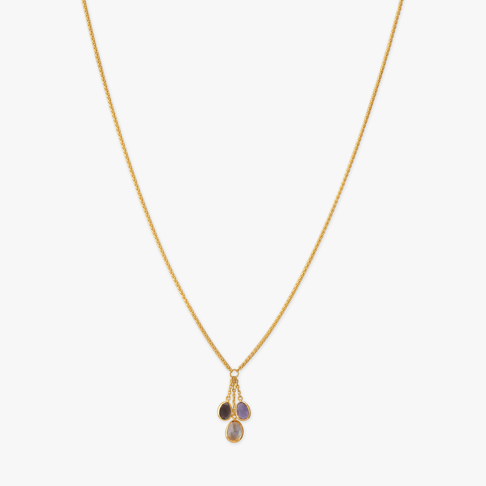Cascade Trio Gold Pendant with Chain,,hi-res image number null