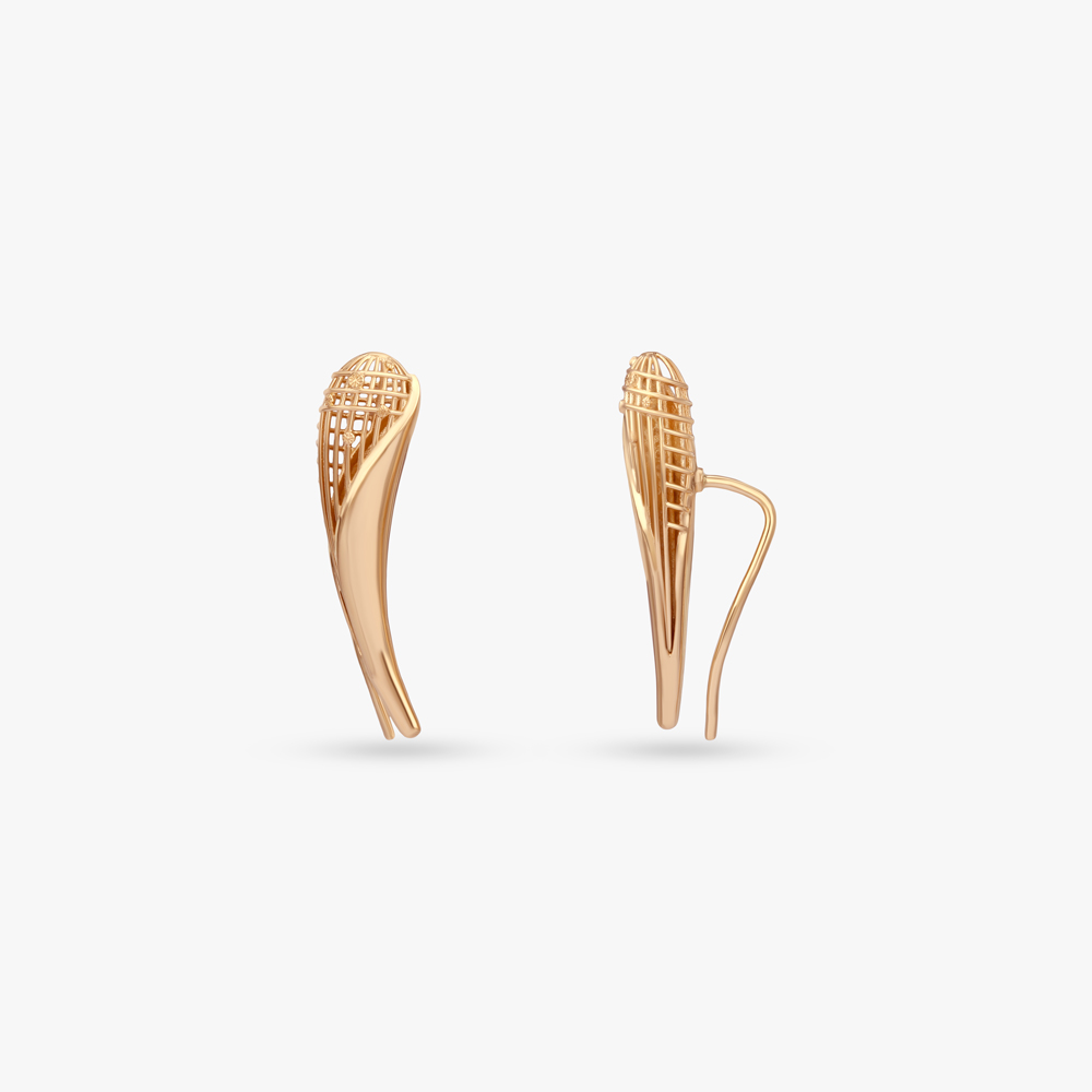Urban Wave Gold Stud Earrings,,hi-res image number null