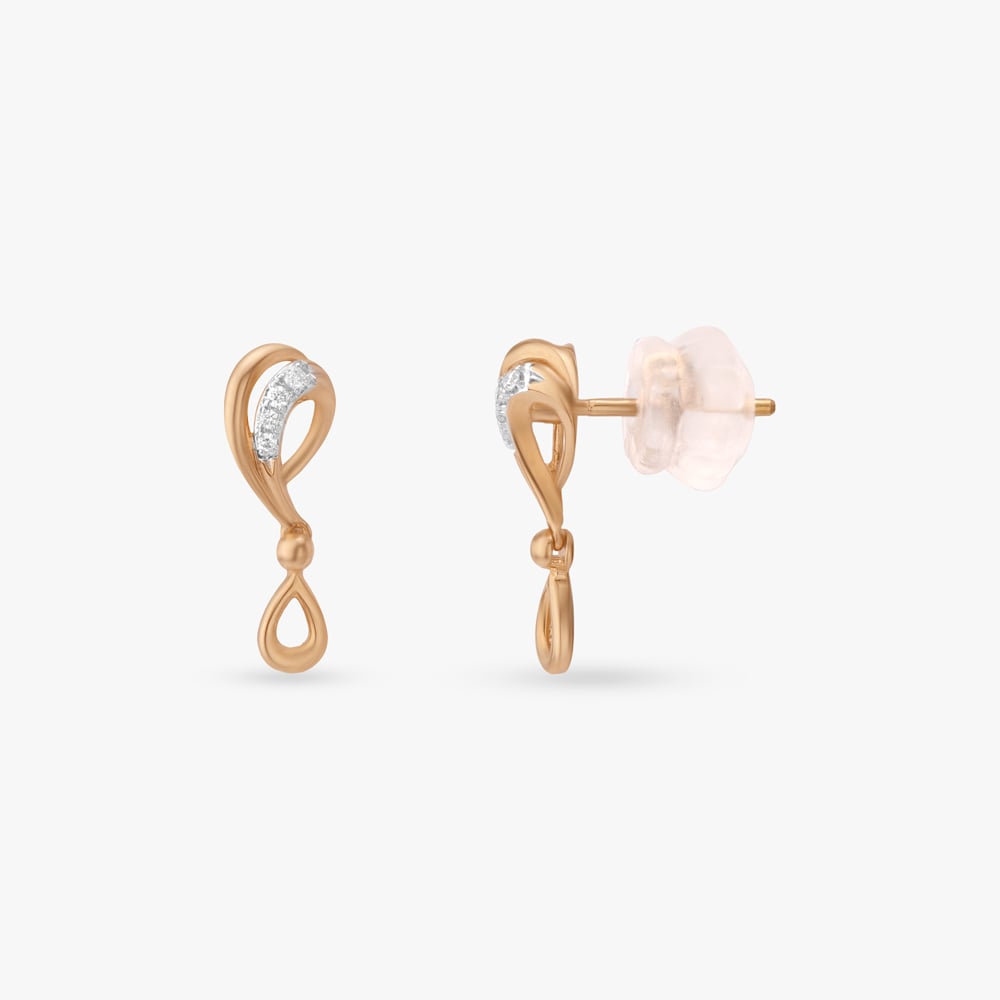 Sculpted Teardrop Diamond Drop Earrings,,hi-res image number null