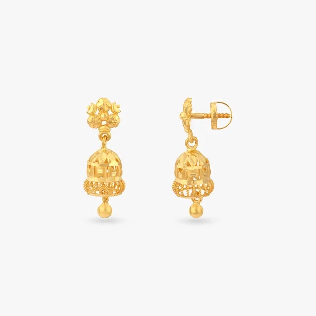 Little Bells Gold Jhumka Earrings for Kids,,hi-res image number null