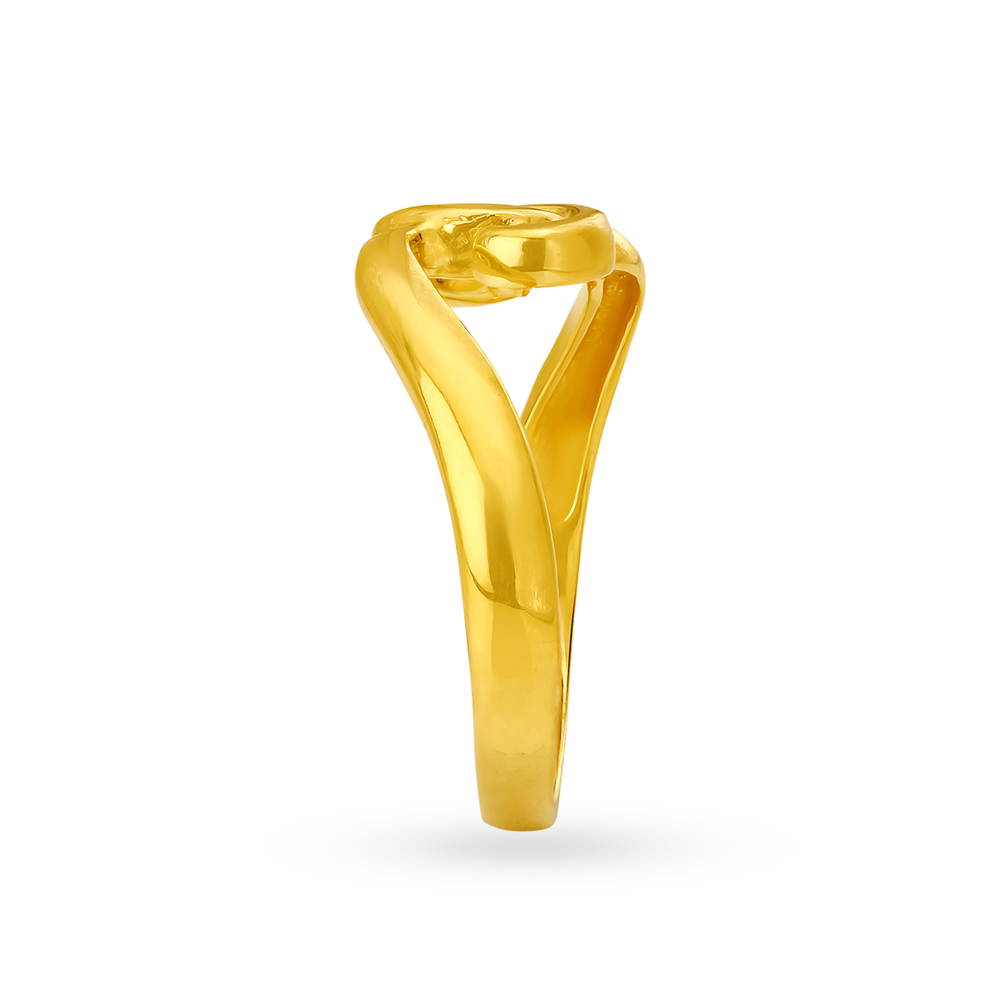 Elegant Intertwined Crescents Gold Ring,,hi-res image number null