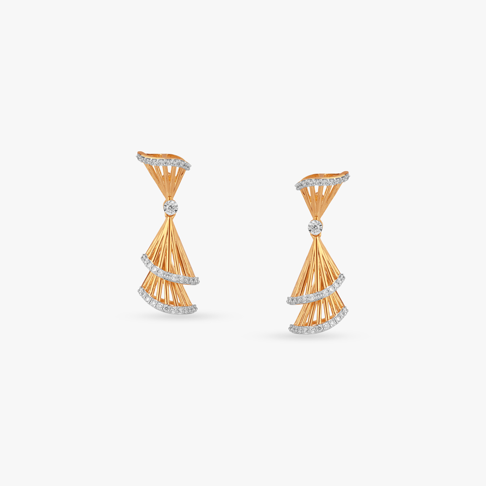 Layered Arcs Diamond Drop Earrings,,hi-res image number null