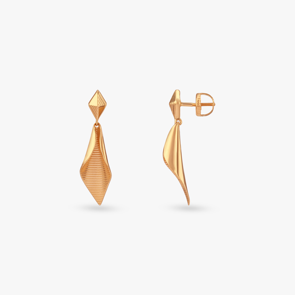 

Tapered Rhythm Gold Drop Earrings