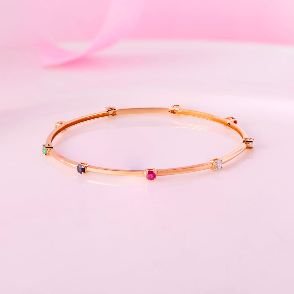 Colour Splash Gemstone & Diamond Bangle,,hi-res image number null