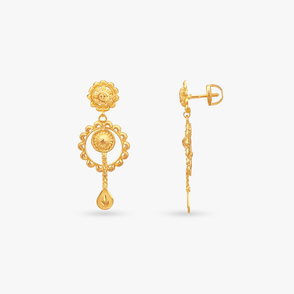 

Heritage Petal Gold Drop Earrings