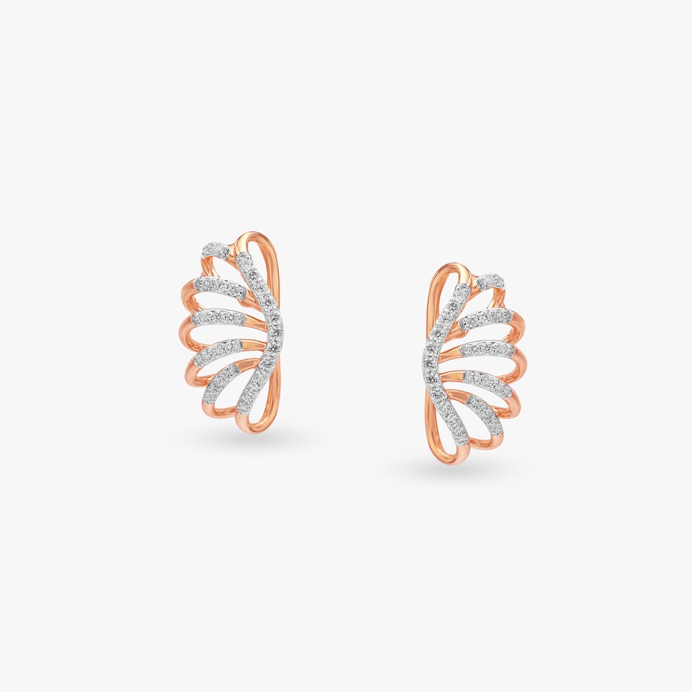 

Floral Arc Diamond Stud Earrings
