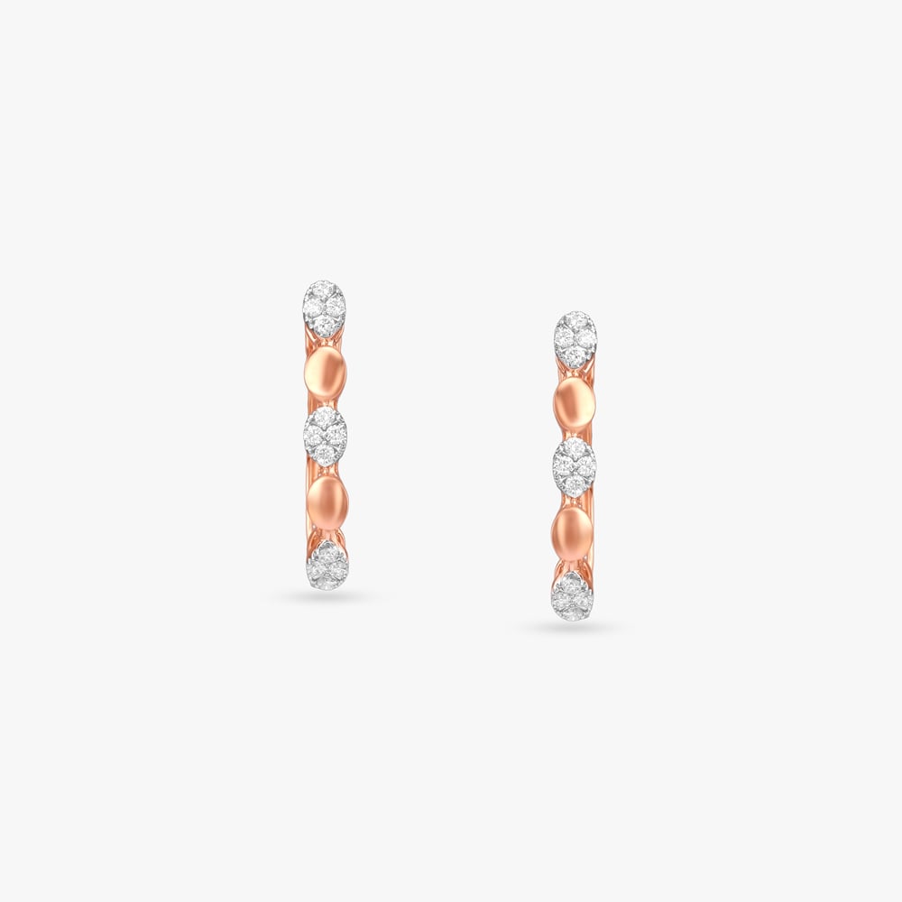 Harmony Cluster Diamond Hoop Earrings,,hi-res image number null