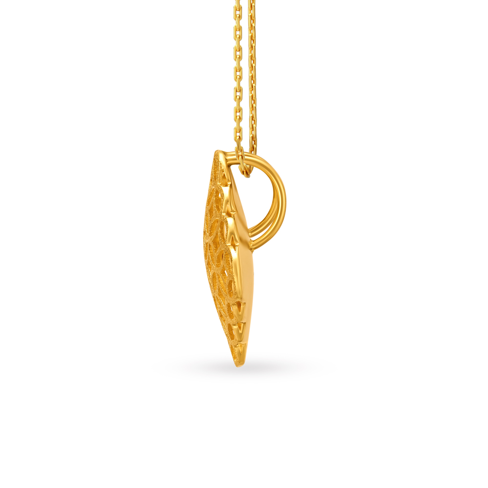 

Mesmeric Diamond Shape Gold Pendant