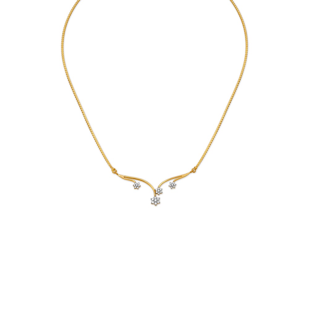 Brilliant Floral Gold and Diamond Necklace,,hi-res image number null