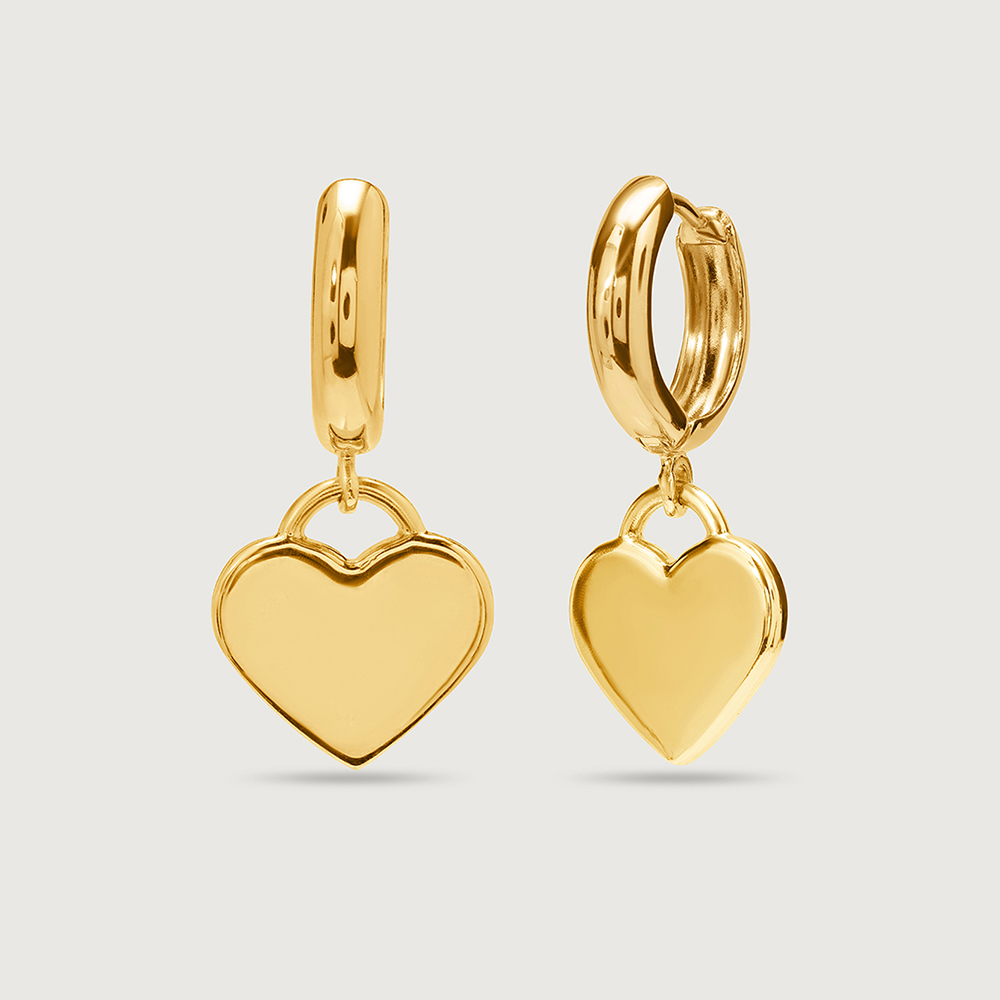 Heart Gold Hoop Earrings main image 1