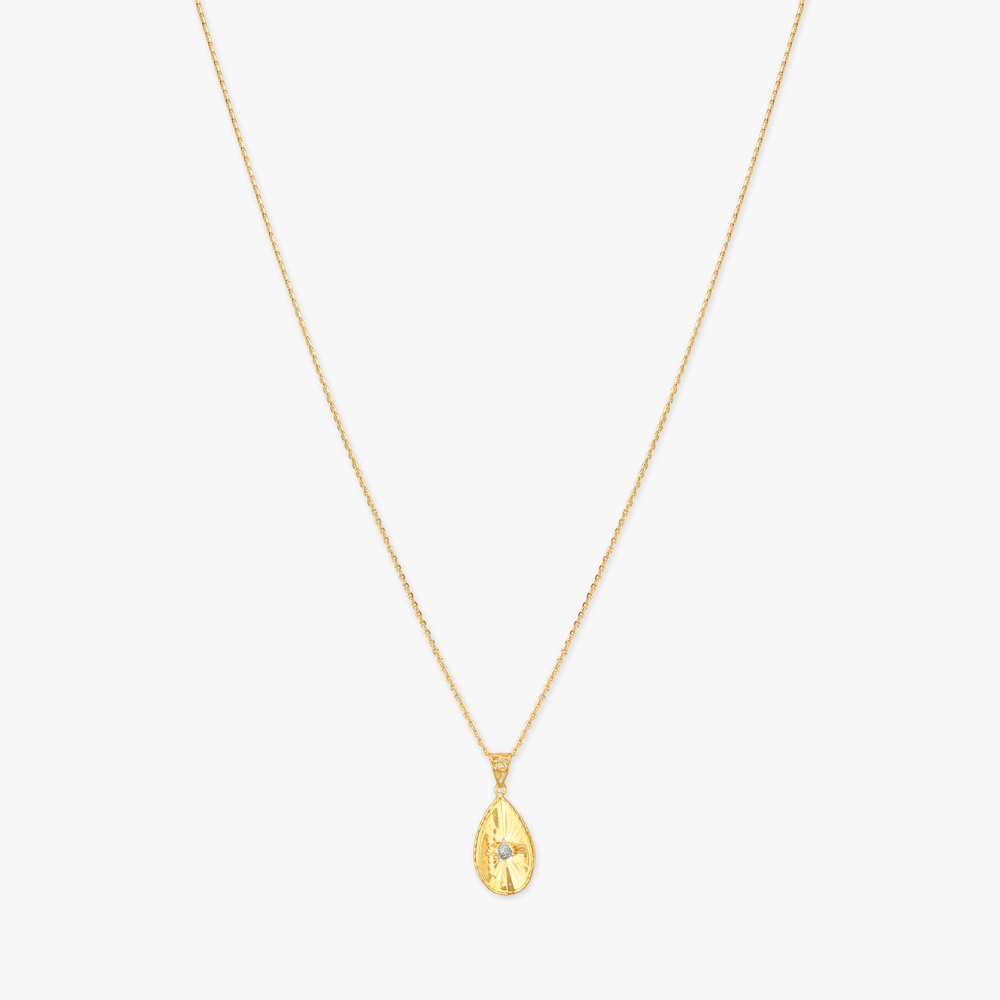 Radiant Drop Gold Pendant with Chain,,hi-res image number null