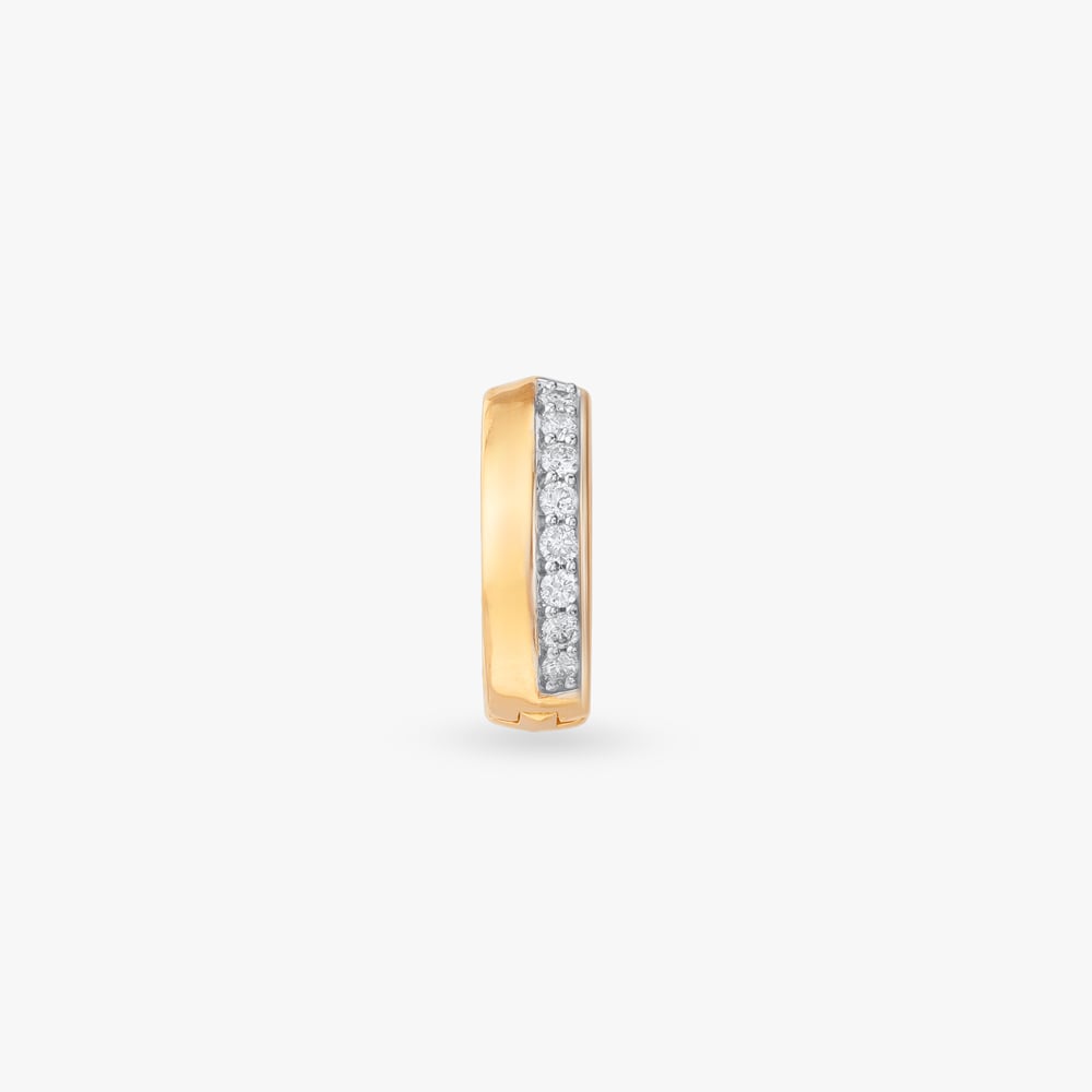 Iconic Power Diamond Hoop Earring For Men,,hi-res image number null