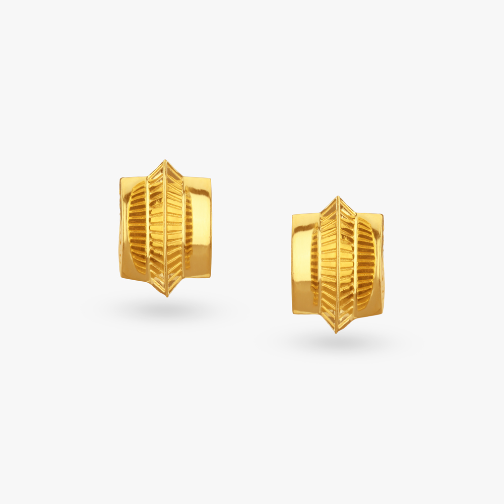 Bold Contours Gold Stud Earrings,,hi-res image number null