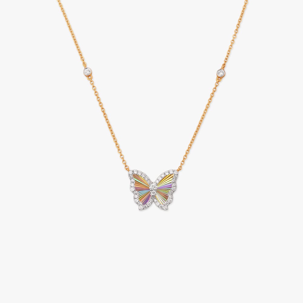 Flutter Prism Diamond Pendant with Chain,,hi-res image number null