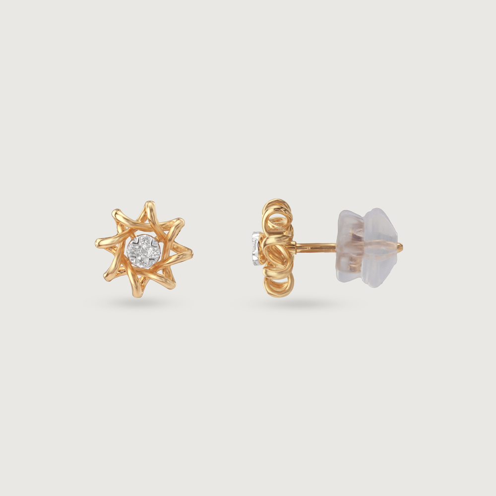 Serene Petal Diamond Stud Earrings,,hi-res image number null