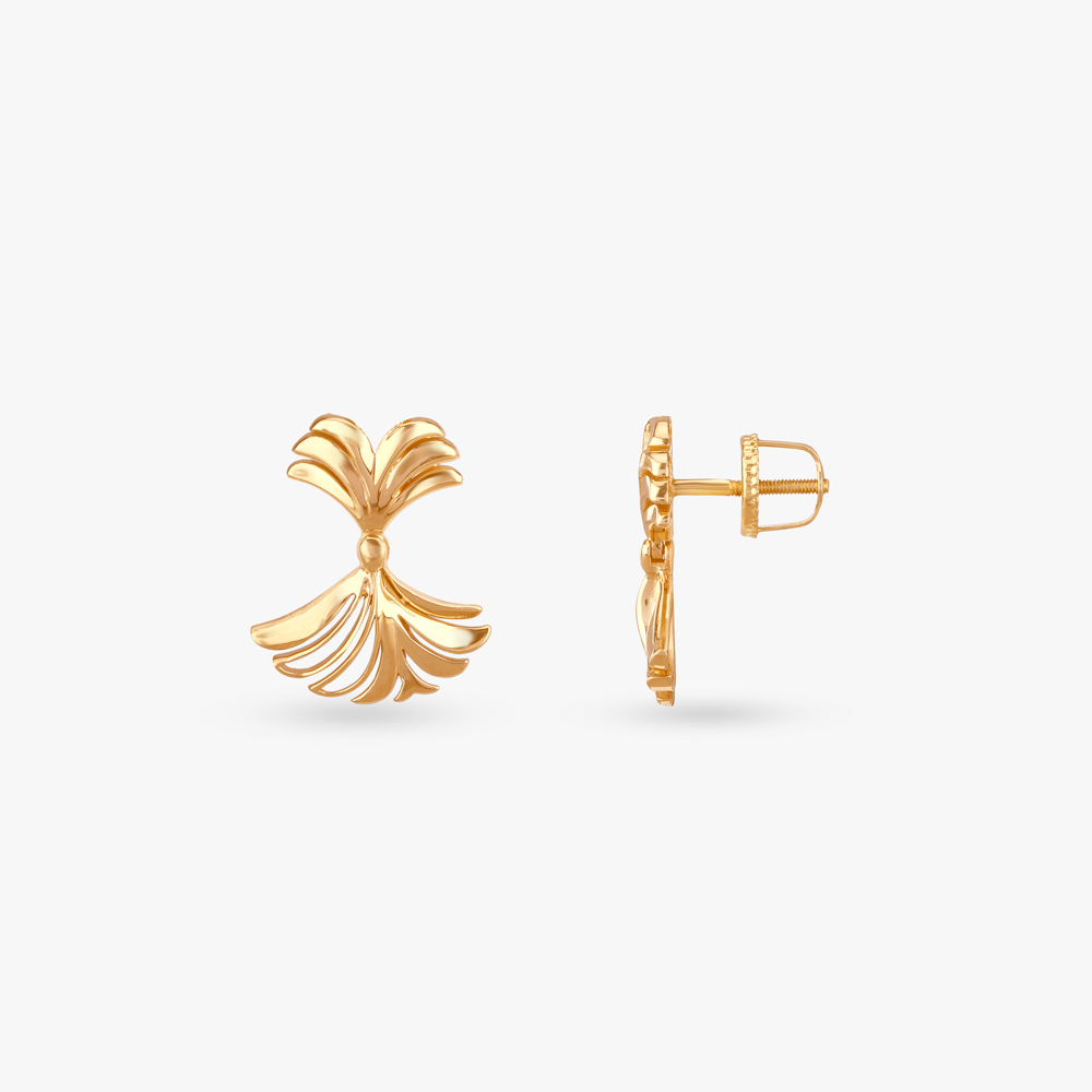 Fan Flare Gold Pendant and Earrings Set,,hi-res image number null