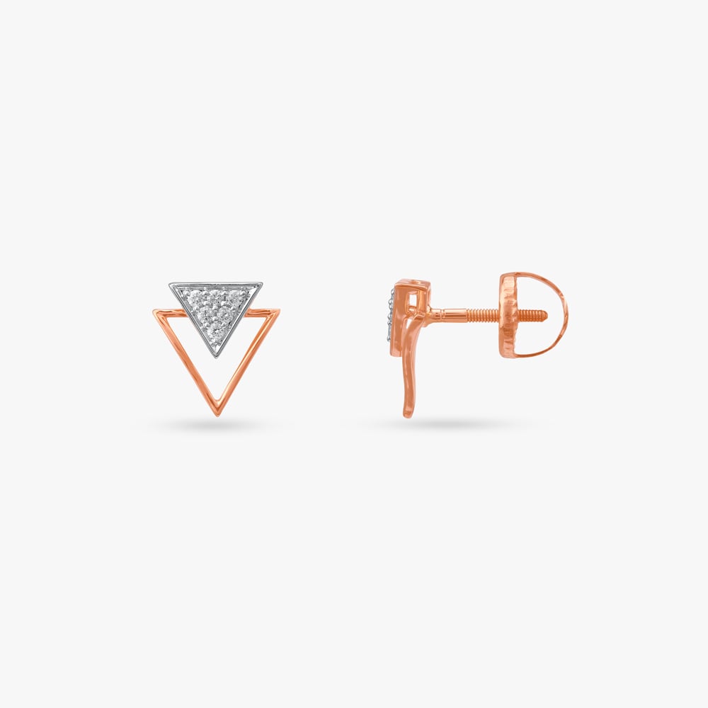 Tri Light Diamond Stud Earrings,,hi-res image number null