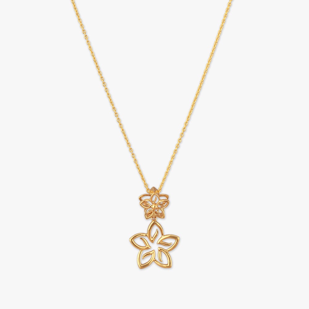 

Dual Bloom Gold Pendant with Chain