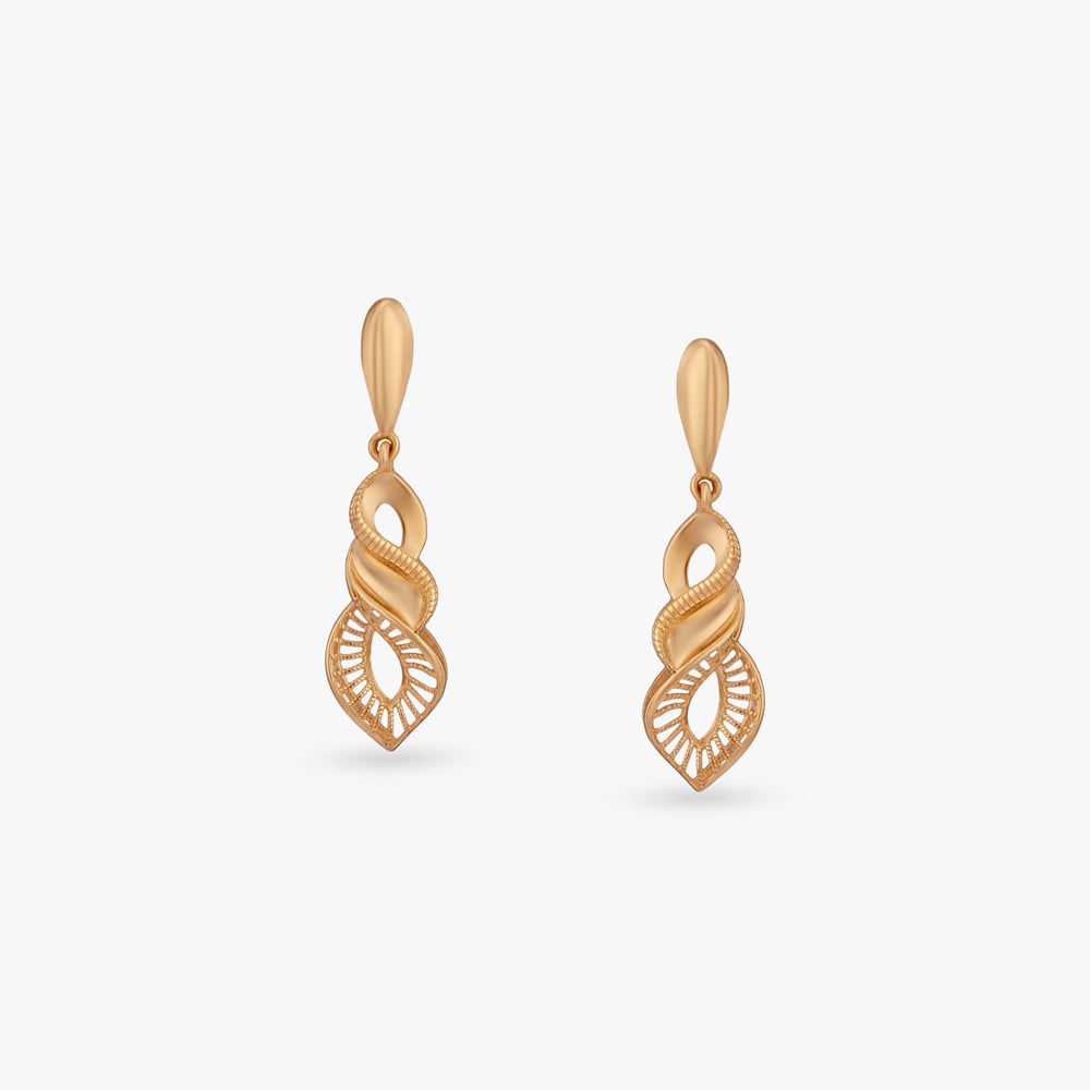 

Interlaced Elegance Gold Drop Earrings