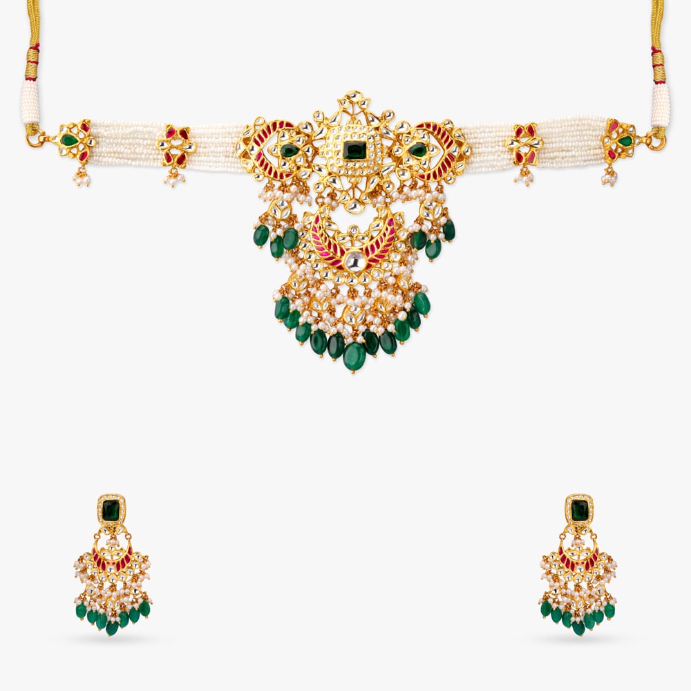 Majestic Crescent Gold Necklace Set,,hi-res image number null