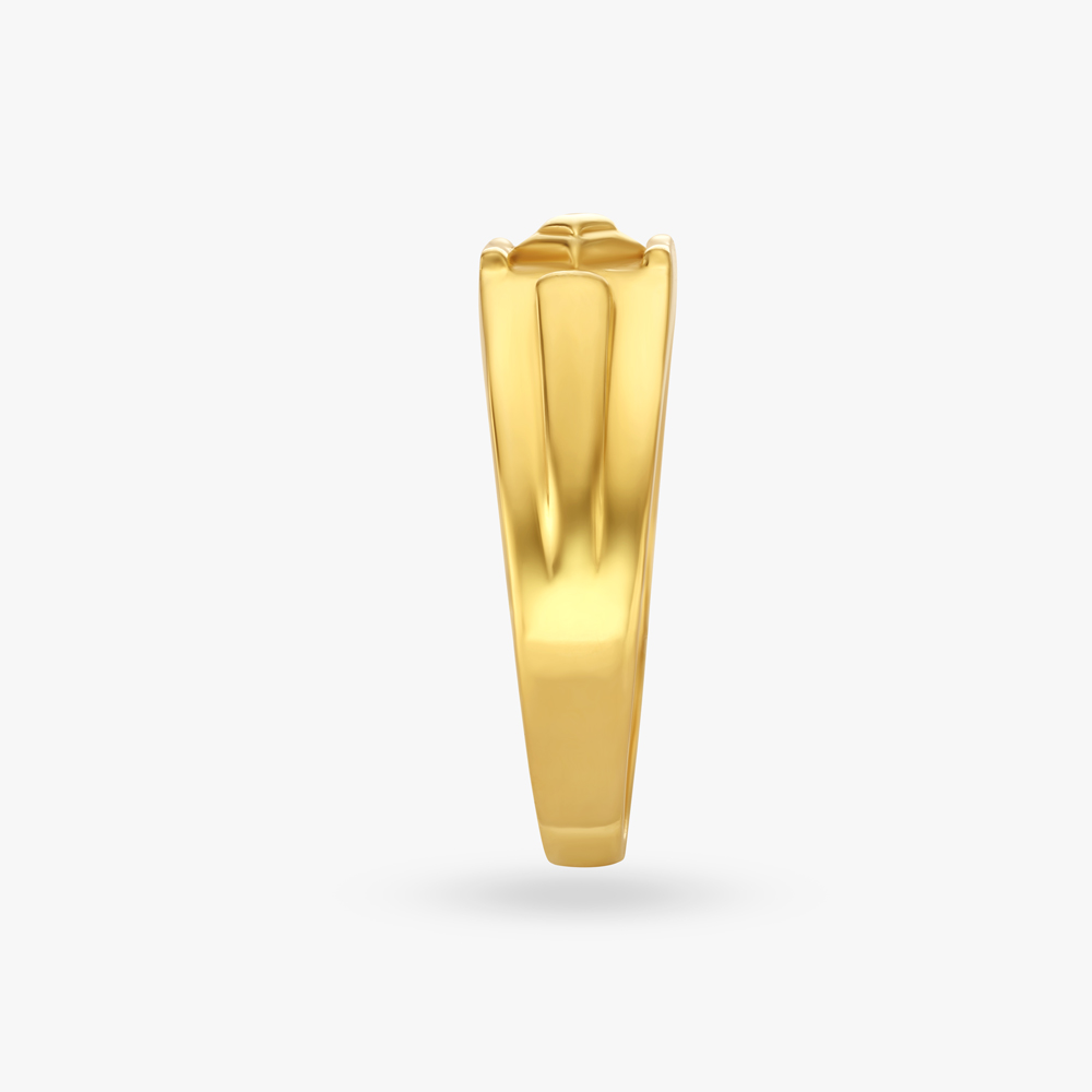 Geometric Pattern Gold Finger Ring,,hi-res image number null
