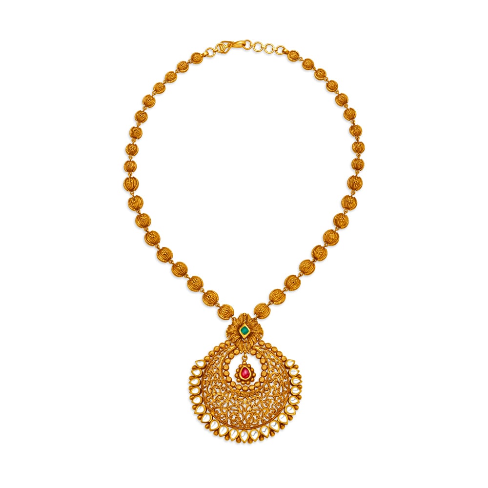 Majestic Chand Bali Gold Necklace Set,,hi-res image number null