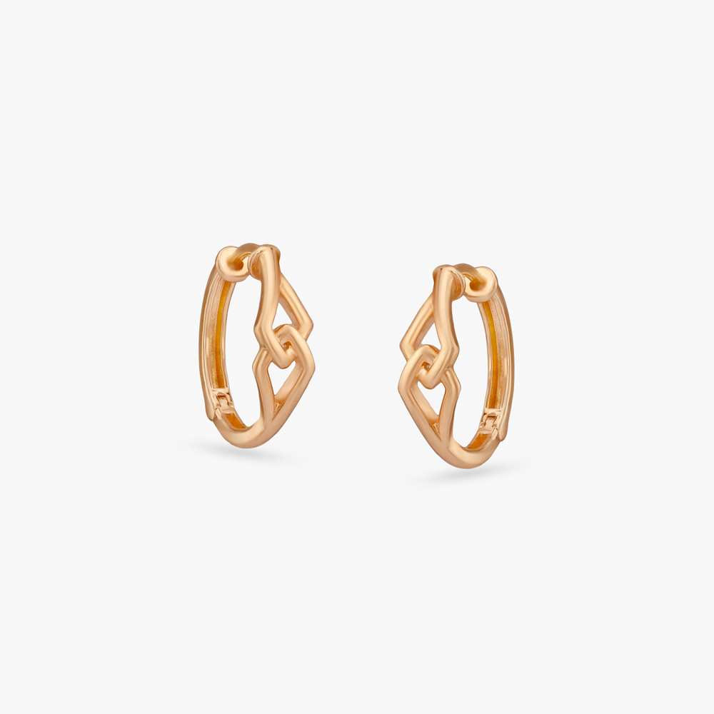 Sleek Interwoven Gold Hoop Earrings,,hi-res image number null