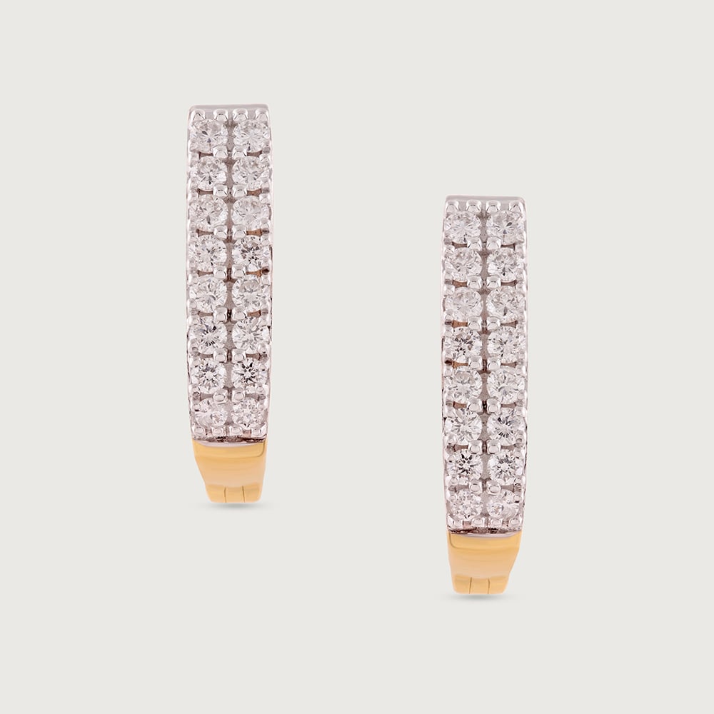Classic Luxe Gold & Diamond Hoop Earrings,,hi-res image number null