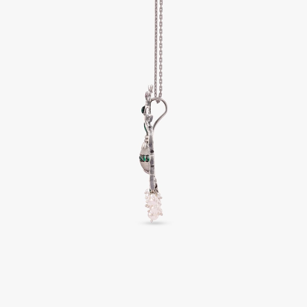 Mayura Kalasha Silver Pendant,,hi-res image number null