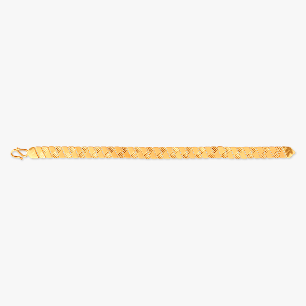 Slant Grid Gold Bracelet for Men,,hi-res image number null