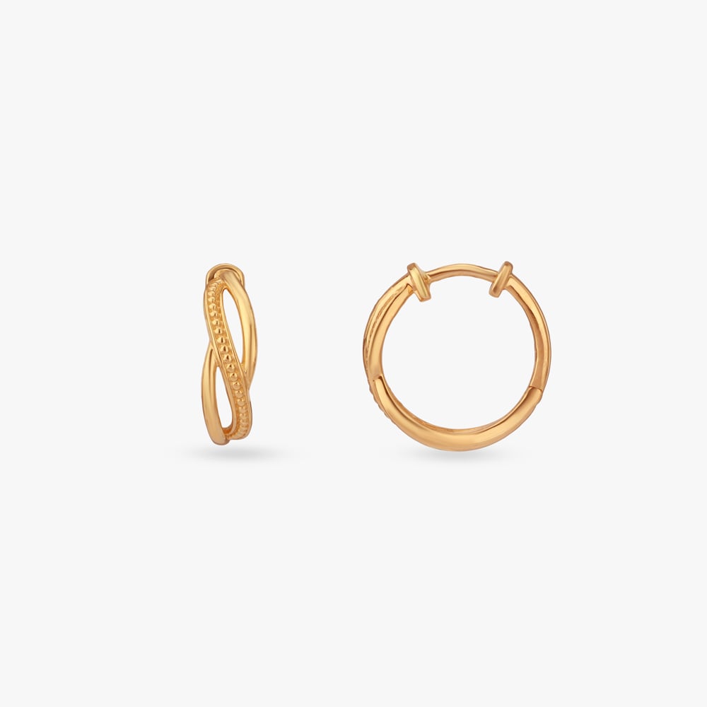 

Interlaced Shine Gold Hoop Earrings