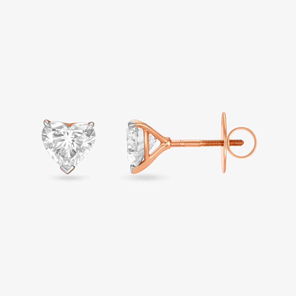 Harmony Hearts Solitaire Stud Earrings,,hi-res image number null