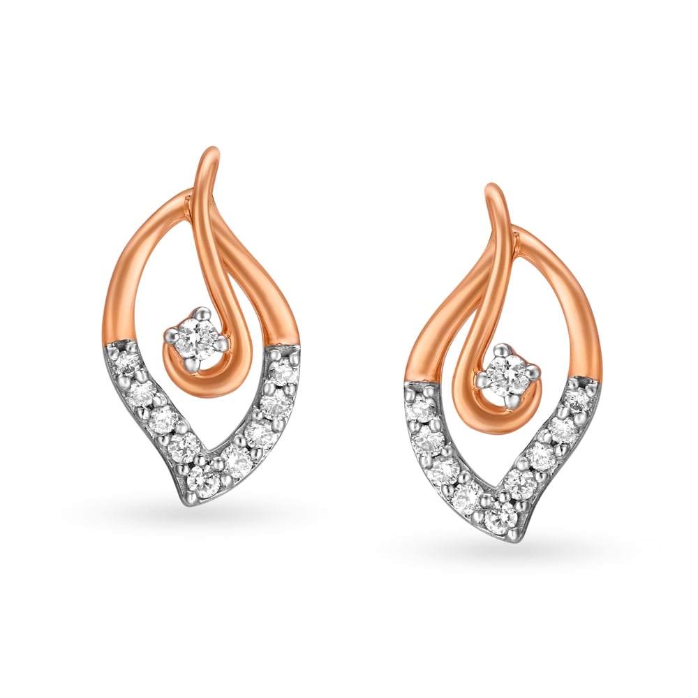 Chic Leaf Pattern Diamond Pendant and Earrings Set,,hi-res image number null