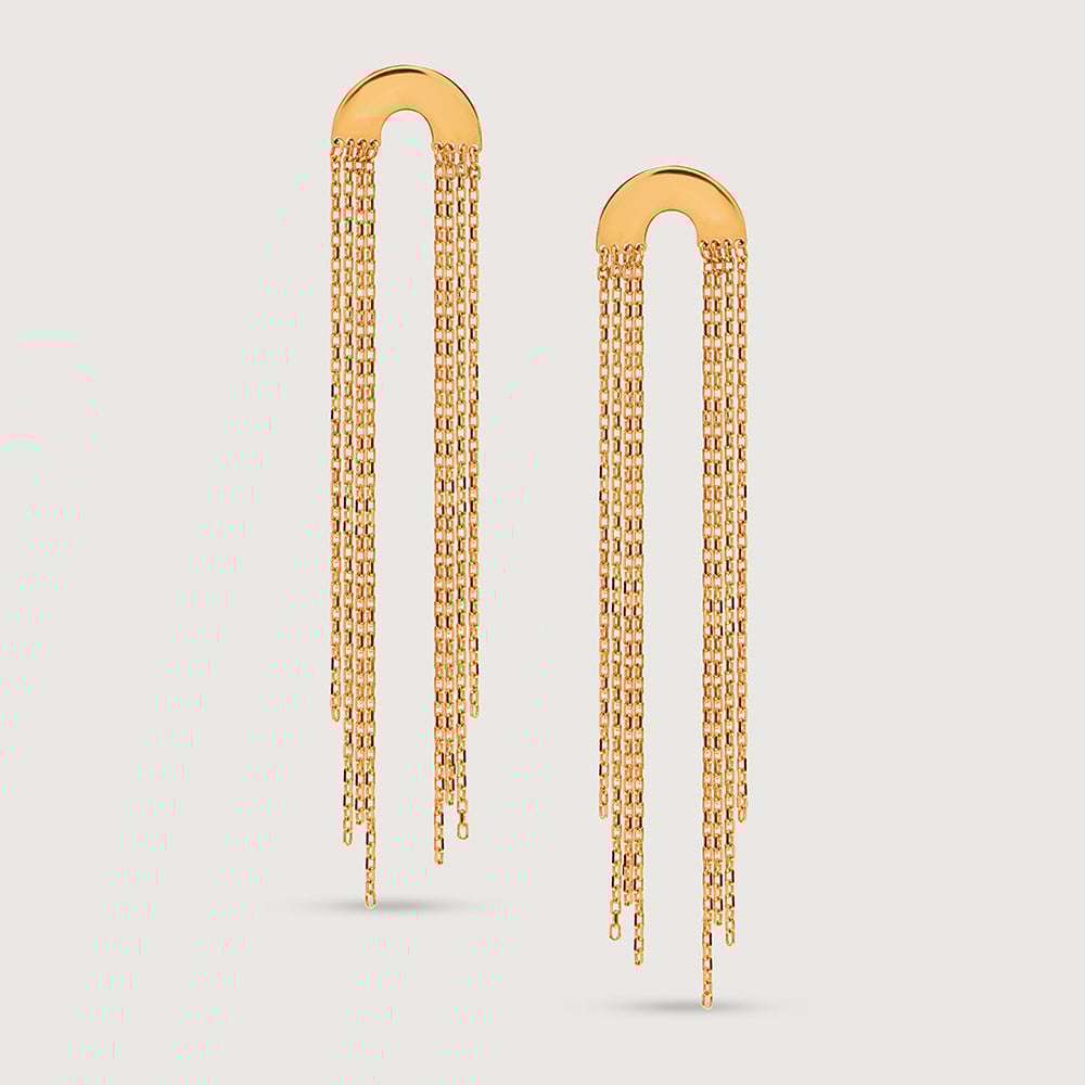 Chic Tassel 18KT Gold Drop Earrings,,hi-res image number null