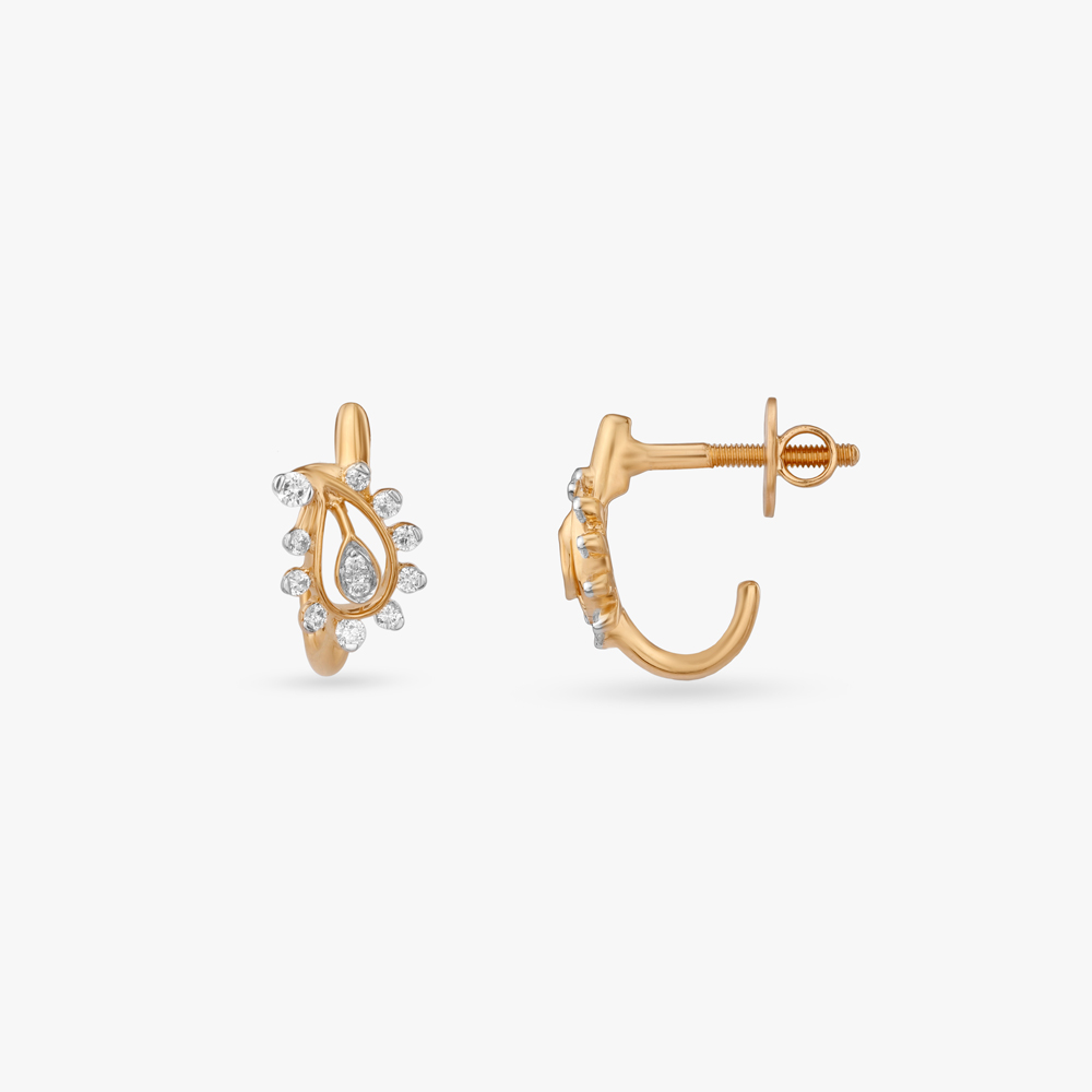 Paisley Sparkle Diamond Stud Earrings,,hi-res image number null