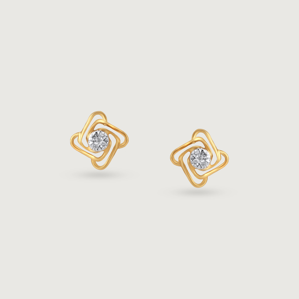 Twisted Glow Diamond Stud Earrings,,hi-res image number null
