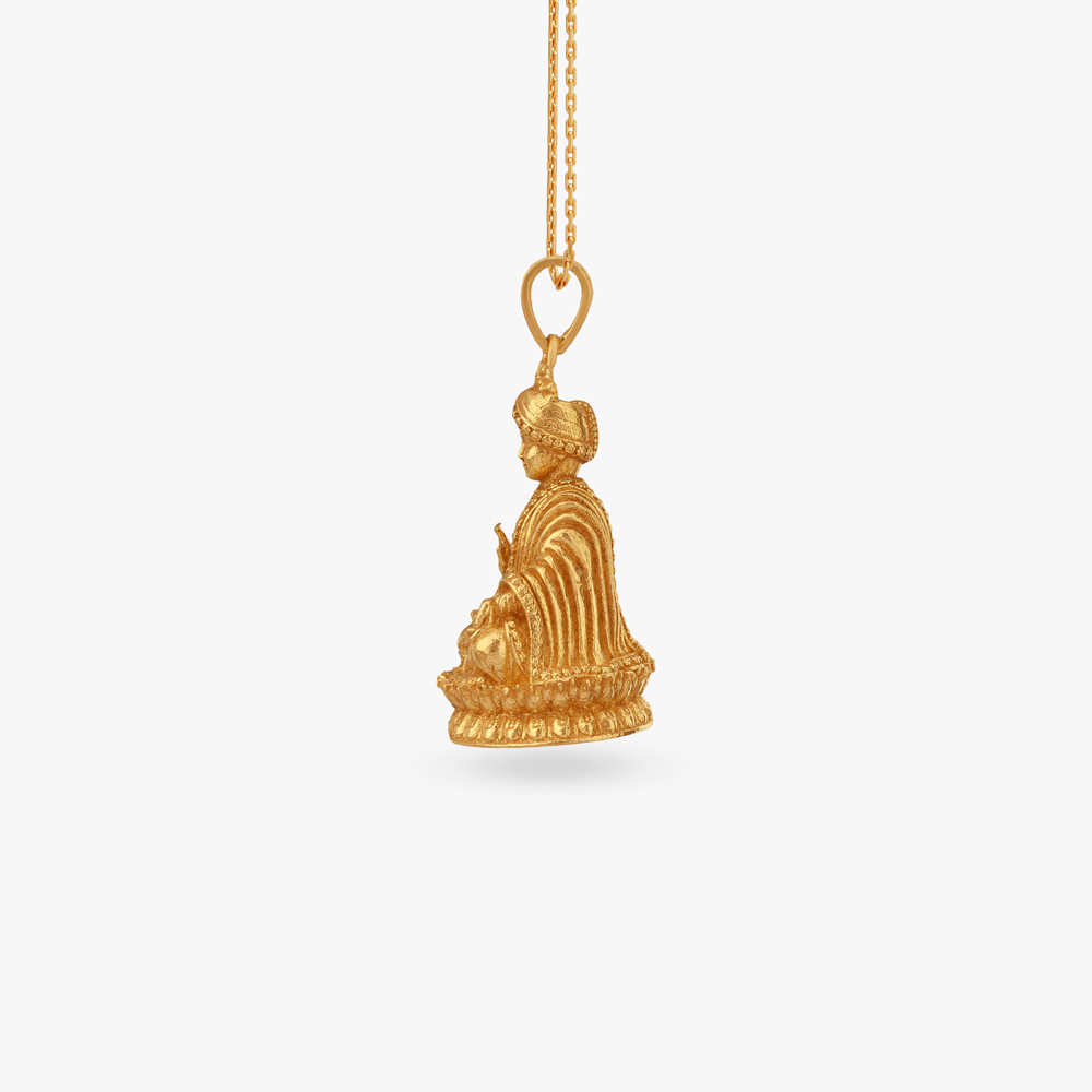Serene Buddha Gold Pendant,,hi-res image number null